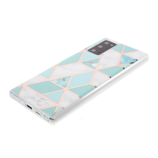 Marble design Samsung Galaxy Note 20 cover - Grøn / Hvid Green
