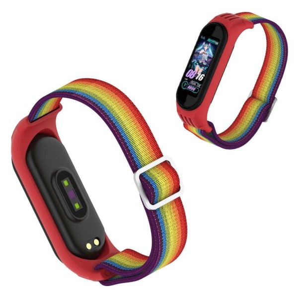 Xiaomi Mi Smart Band 6 / 5 nylon watch band - Rainbow multifärg