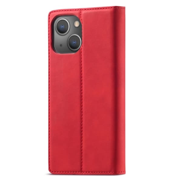 LC.Imeeke läder iPhone 14 Plus fodral - Röd Röd