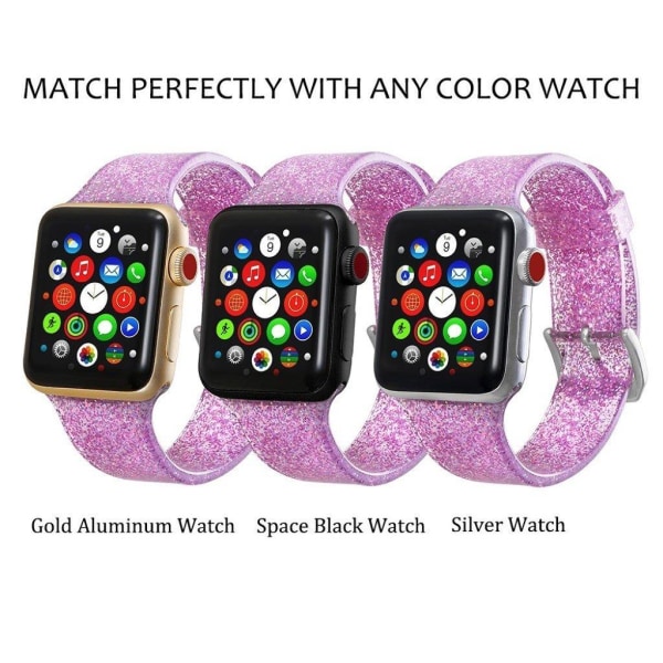 Apple Watch Series 5 / 4 44mm flash jauhe silikoni ranneke - Pinkki Pink