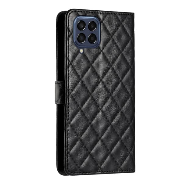 Toimiva rombinen lompakkokotelo Samsung Galaxy M33 5G - Musta Black