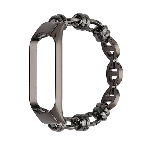 Xiaomi Mi Smart Band 4 / 3 moderiktigt klockarmband i rostfritt stål - Svart Svart