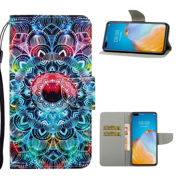 Wonderland Huawei P40 flip etui - Mandala Flower Multicolor