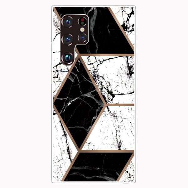 Marble Samsung Galaxy S22 Ultra Etui - Grå / Sort / Hvid Multicolor
