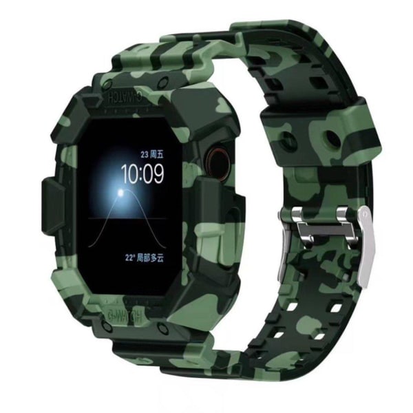 Apple Watch 40mm integroitu silikoninen ranneke - Vihreä Naamiointi Green