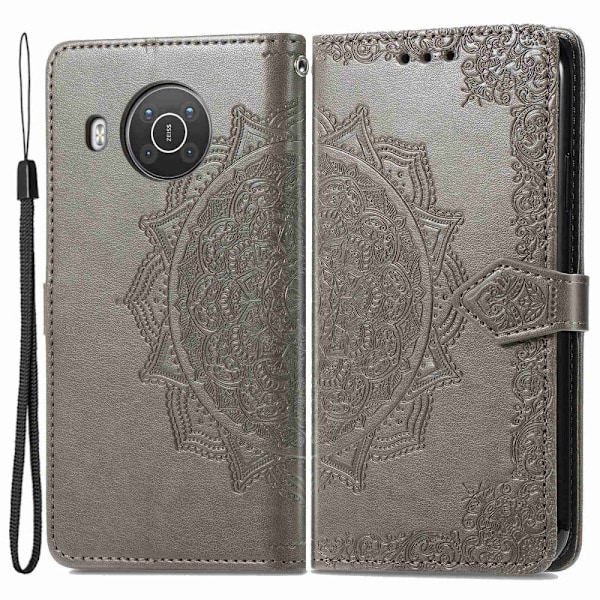 Mandala Nokia X10 / X20 Flip Etui - Grå Silver grey