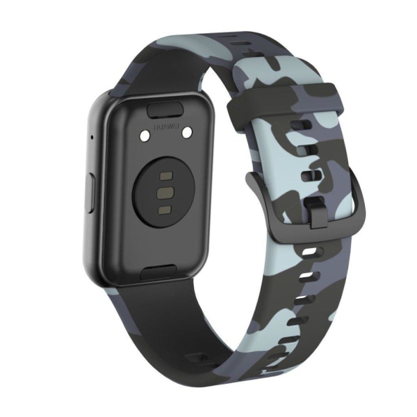 Camouflage pattern silicone watch band for Huawei Watch Fit - Grey Silvergrå