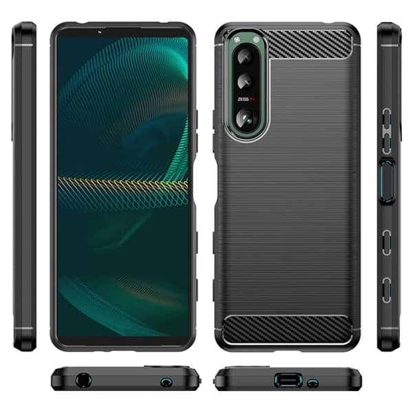 Carbon Flex Suojakotelo Sony Xperia 5 III - Musta Black