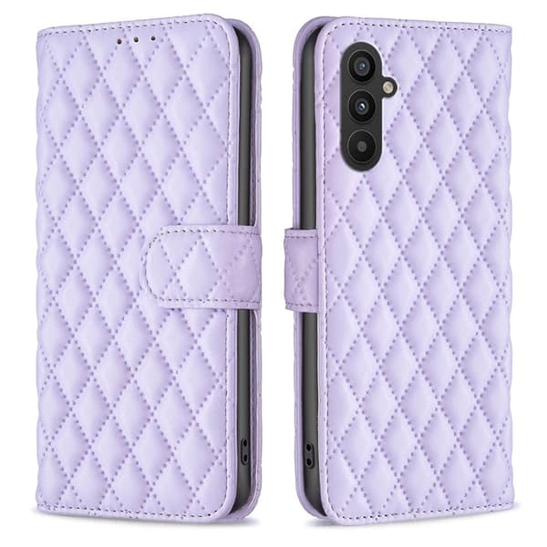 Rhombus mat Samsung Galaxy A24 4G flip etui - Lilla Purple