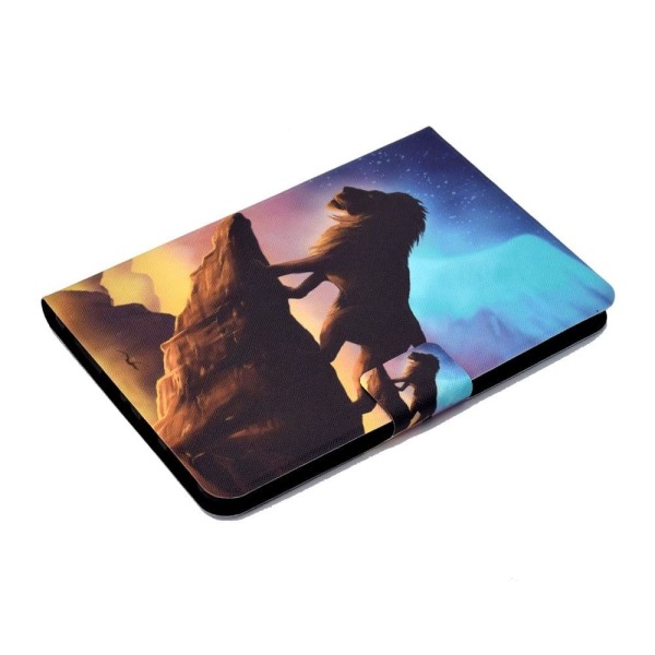 Amazon Fire 7 (2022) viileä kuvio nahkakotelo - Leijona Multicolor