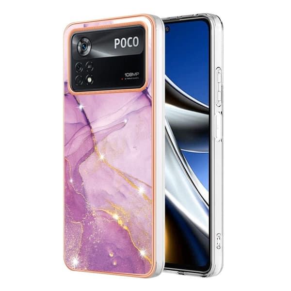 Marble Xiaomi Poco X4 Pro 5G Etui - Lilla Marmor Purple