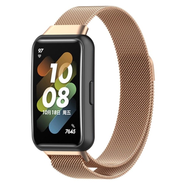 Huawei Band 7 klockarmband i randig stil - Roséguld Rosa