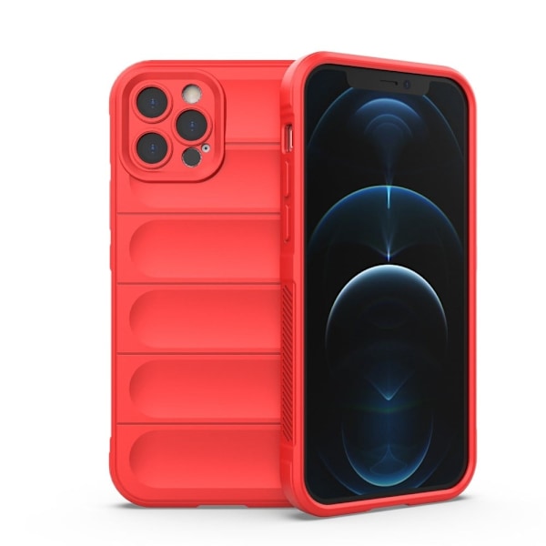 Mjukt greppformat iPhone 12 Pro skal - Röd Röd