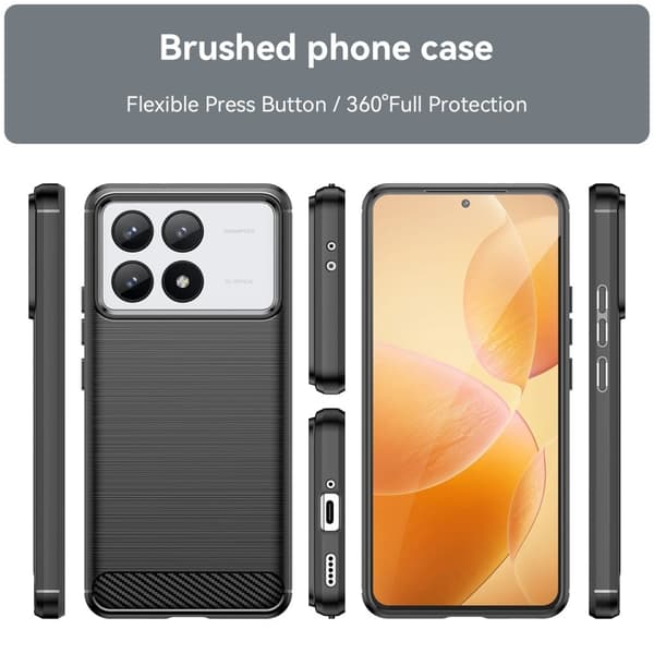 Carbon Flex Xiaomi Redmi K70 / Xiaomi Redmi K70 Pro kotelot - Musta Black