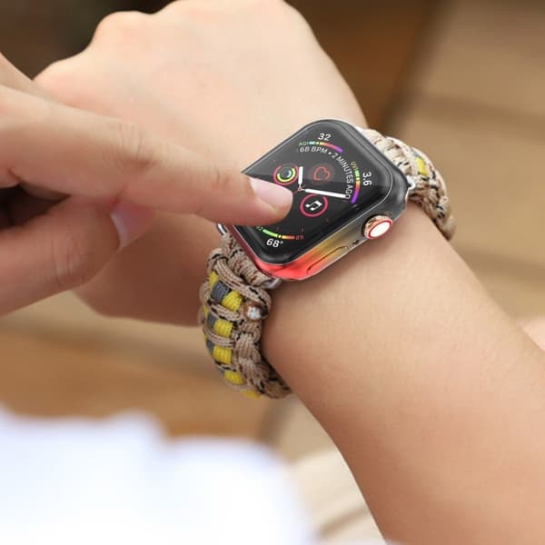 Apple Watch Series 3/2/1 42mm viileä väri liitoskotelo - Musta / Keltainen / Punainen Multicolor