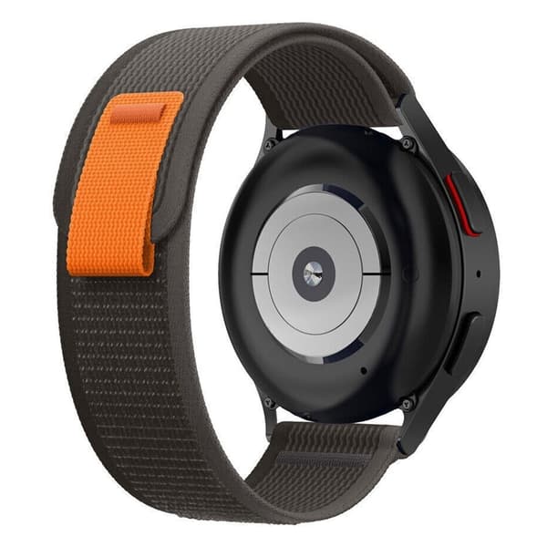 22mm Universal nylon polku silmukka kellon hihna - Musta / Harmaa Black