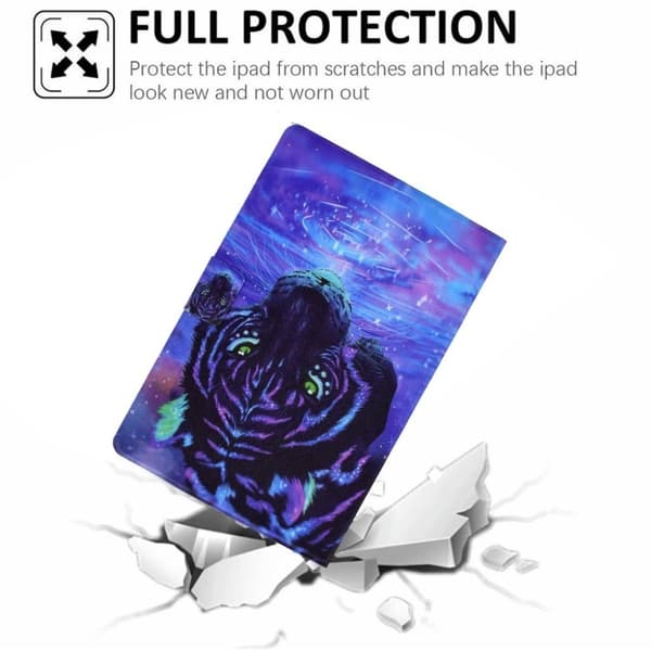 Lenovo Tab M10 HD Gen 2 Beautiful Mønster Lær Etui - Tiger Black