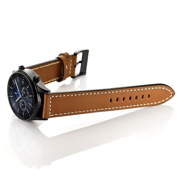 Samsung Gear S3 / Frontier holdbar ægte læder Urrem - Mørkebrun Brown
