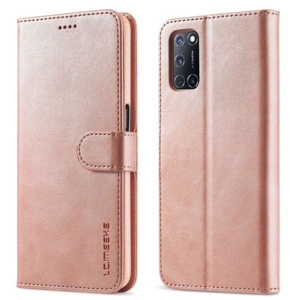 LC.IMEEKE Oppo A54 5G / A74 5g / A93 5g Läppäkotelo - Ruusukulta Pink