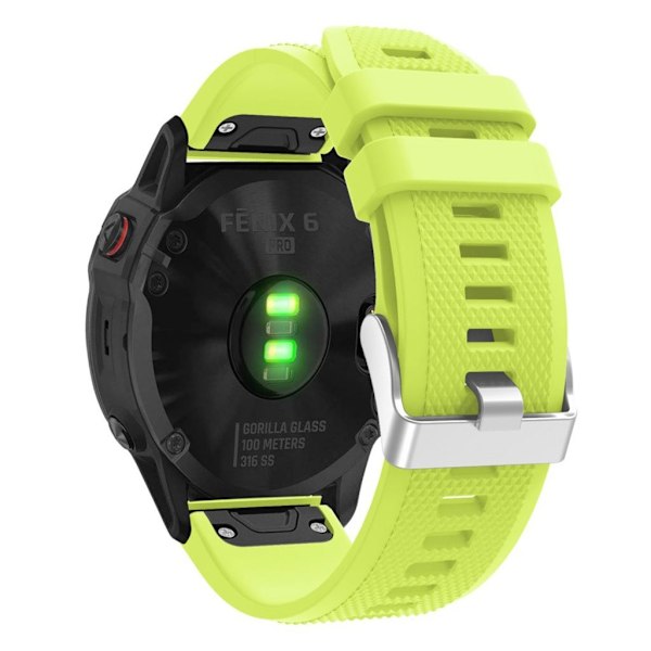 Garmin Fenix 6 Stilfuldt silikone Urrem - Lysegrøn Green