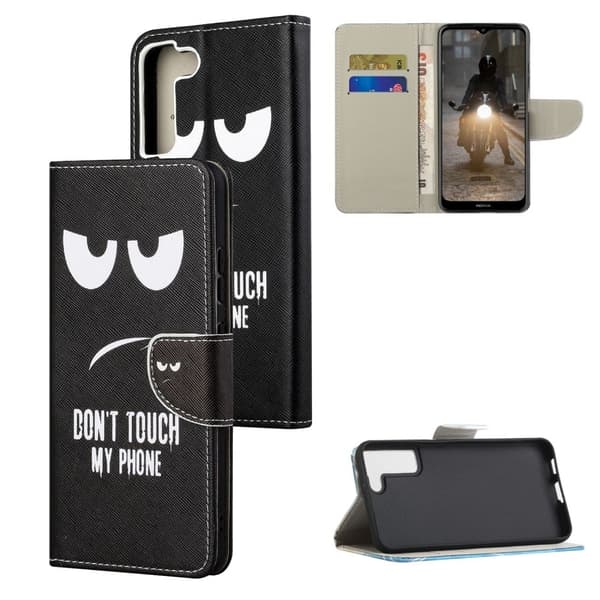 Wonderland Samsung Galaxy S22 Plus Flippetui - Don't Touch My Phone Black