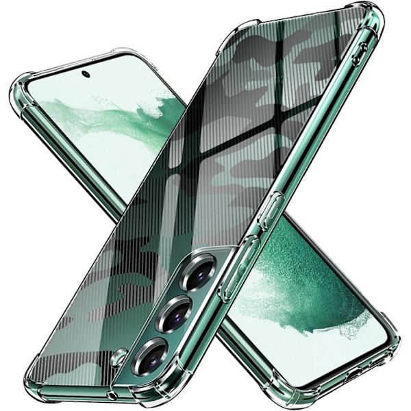 RZANTS puoliksi läpinäkyvä suojakuori siistillä painatuksella ja kulmasuojalla Samsung Galaxy S22 Plus -puhelimelle Transparent