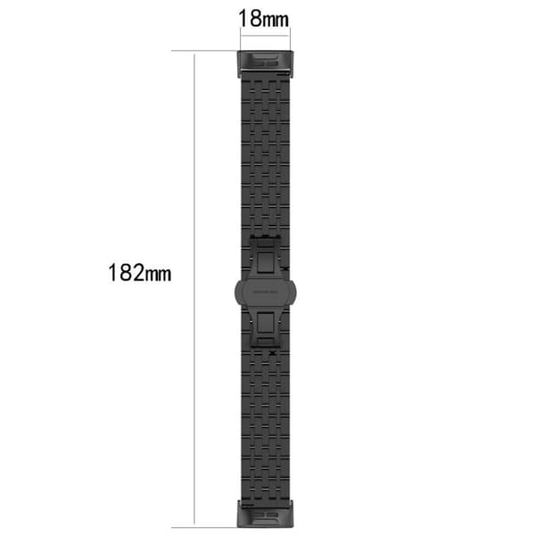 Fitbit Charge 3 ruostumattomasta teräksestä valmistettu ranneke - Musta Black