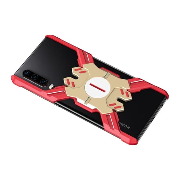 Heroes Huawei P30 X-Shape bumper deksel - Gold / Red Red