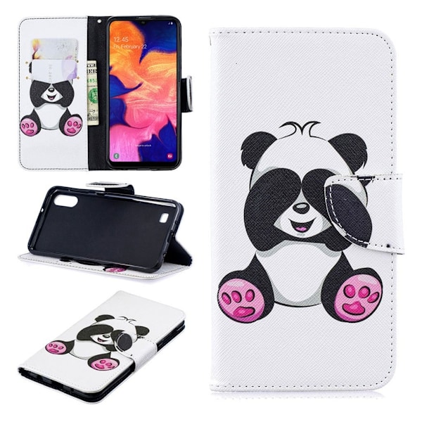 Wonderland Samsung Galaxy A10 etui - Dejlige Pandaer White