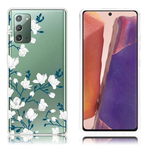 Deco Samsung Galaxy Note 20 skal - Vit Blomma Vit
