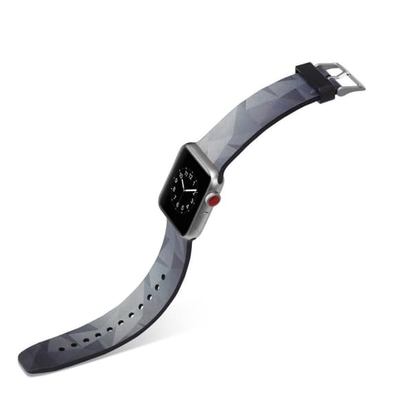 Apple Watch Series 5 44mm camouflage silikone Urrem - Sort Abstract Black
