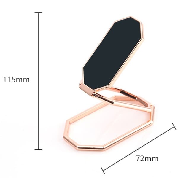 Universelt roterbart fingerringstativ for telefon og nettbrett - Helt Svart Black