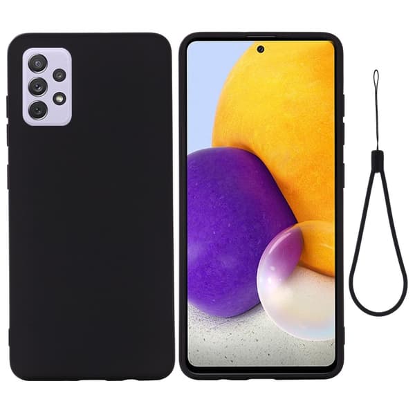 Matt Samsung Galaxy A73 skal av flytande silikon - Svart Svart