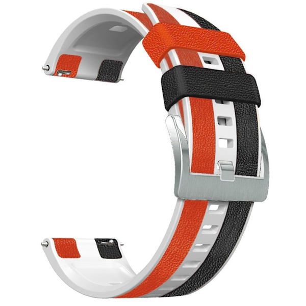 22mm Yleisvärinen silikoninen kellohihna - Musta / Valkoinen / Punainen Multicolor