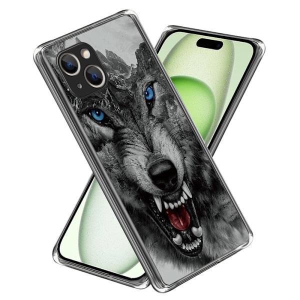 Deco iPhone 15 Plus kotelot - Hurja Susi Silver grey