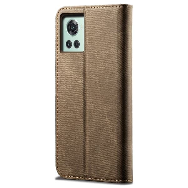 Jeans OnePlus 10R / OnePlus Ace flip etui - Khaki Brown