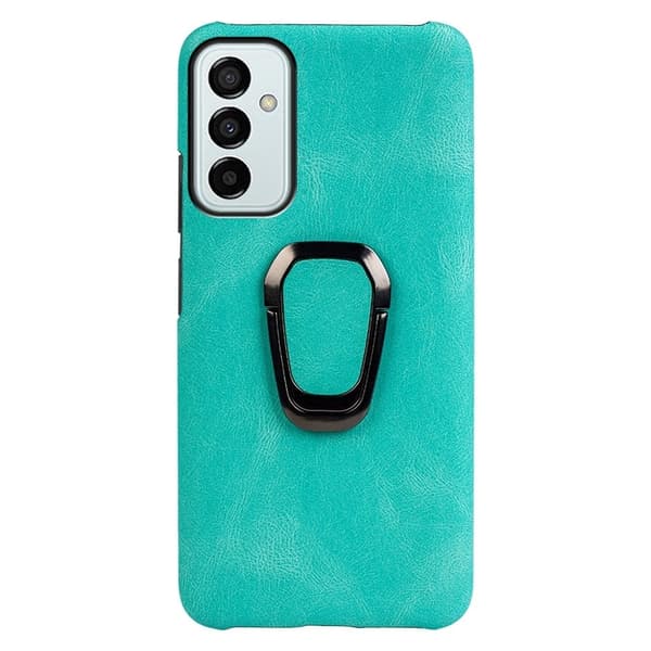 Stötsäkert läderfodral med oval kickstand för Samsung Galaxy M23 - Ljusgrön Grön