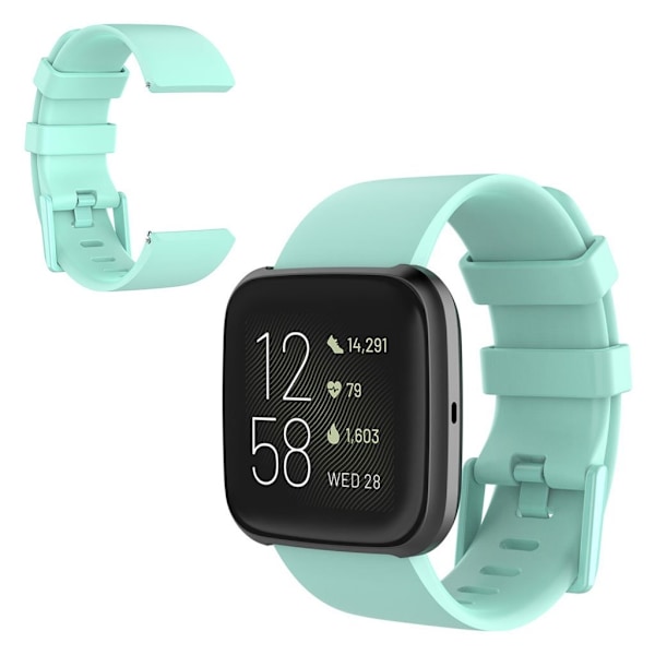 Fitbit Versa 2 / Versa Lite silikoninen kellonauha - Syaani / Koko: L Green