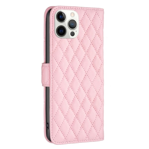 Matt iPhone 12 Pro Max fodral med rombmönster - Rosa Rosa