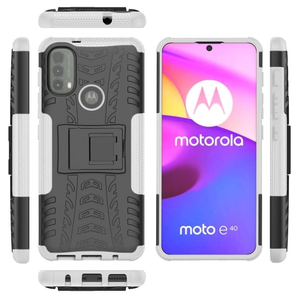 Offroad Suojakotelo Motorola Moto E40 - Valkoinen White