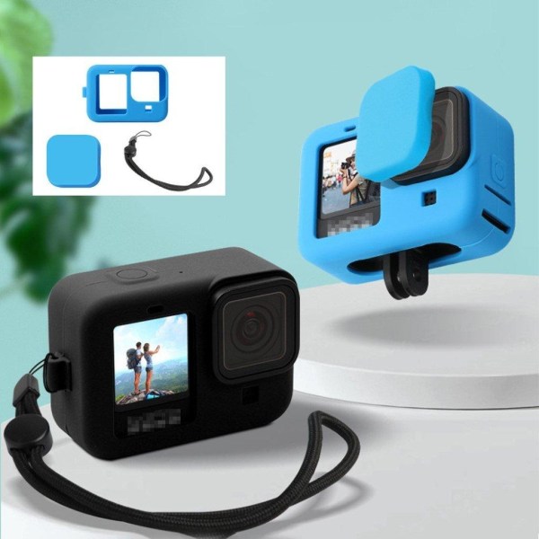 GoPro Hero 9 silikone etui with lens cap - sort Black