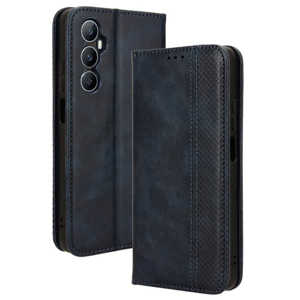 Bofink Vintage Realme C65 læderetui - Blå Blue