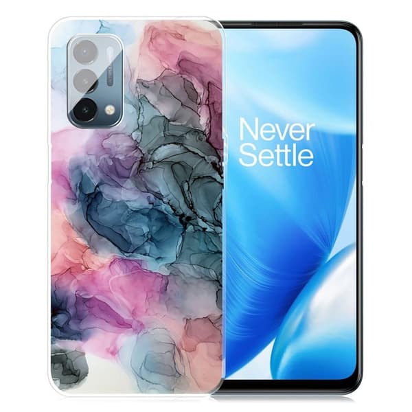 Marble design OnePlus Nord N200 5G cover - Osmose Af Rosa Og Grøn Multicolor