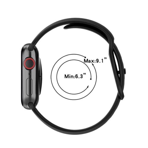 Apple Watch 42mm - 44mm klockarmband i silikon - Vinröd / Storlek: L Röd