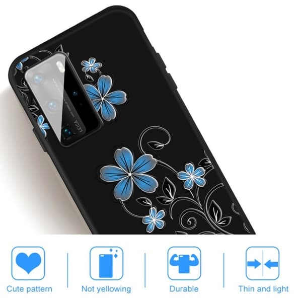 Imagine Huawei P40 deksel - Blå blomster Blue