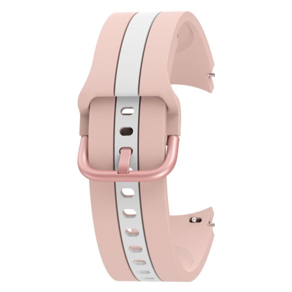 Klockarmband i silikon med cool linjeform för Samsung Galaxy Watch 4 - Rosa / Vit Rosa