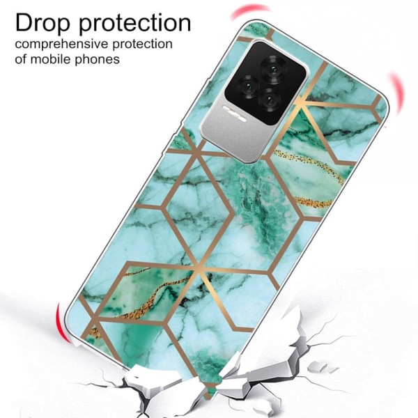 Marble design Xiaomi Redmi K50 / Xiaomi Redmi K50 Pro cover - Smaragdfarvet Terningemønster Green