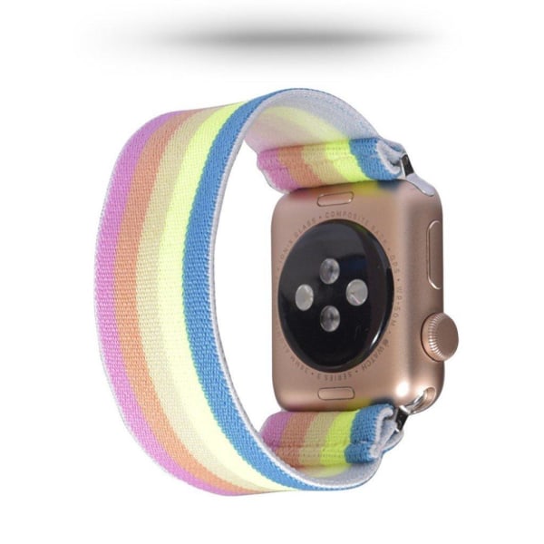 Apple Watch Series 5 / 4 44mm nylon watch band - Rainbow multifärg