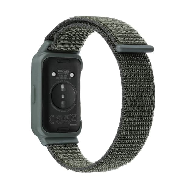 Huawei Band 8 / 9 Nylon Loop Klockarmband med integrerat flexibelt skyddsfodral - Militärgrön Grön