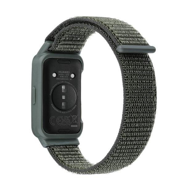 Huawei Band 8 / 9 Nylon Loop Watch Strap with Integrated Flexible Protective Case - Army Green Green